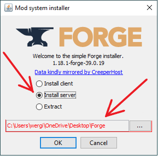 Установка сервера Forge
